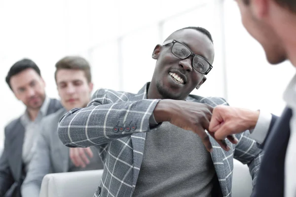 Business colleagues giving each other a high five — Stock Photo, Image