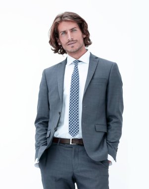 Beyaz arka plan üzerinde ofis çalışanı