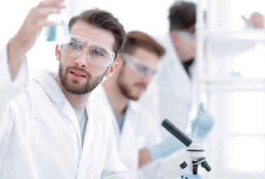 closeup.Scientists Laboratuvarı