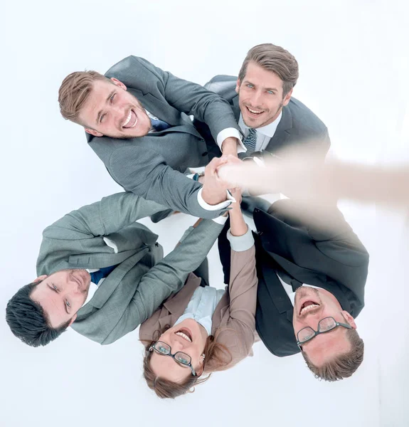 Top view Equipo .business escalando la cuerda — Foto de Stock