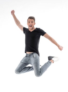 yakışıklı adam atlama.