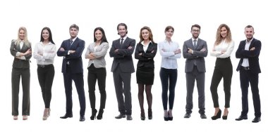 Sıraya dizilmiş başarılı genç girişimciler grubu