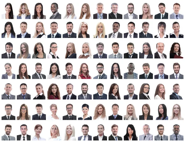 Portraits of successful employees isolated on a white — Stock Photo, Image