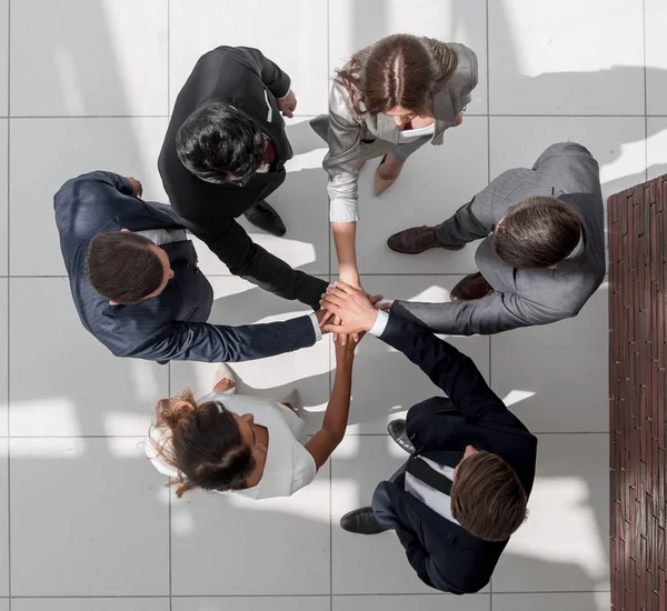 Ansicht von oben. Positives Wirtschaftsteam — Stockfoto