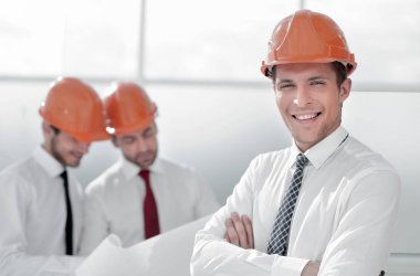 yakın çekim. Yeni office arka plan üzerinde genç mimar