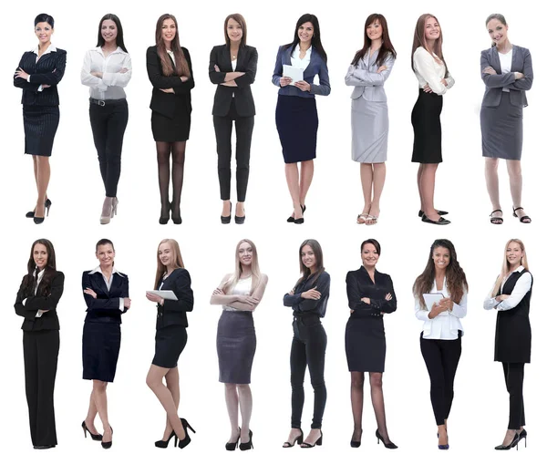 I full tillväxt.collage av en grupp framgångsrika unga affärskvinnor. — Stockfoto