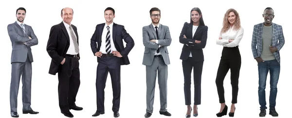 Collage of a variety of business people standing in a row — Stock Photo, Image