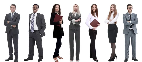 Grupo de empresários de sucesso de pé em uma fileira. — Fotografia de Stock