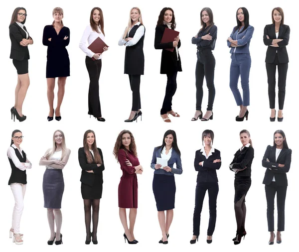 En pleine croissance.collage d'un groupe de jeunes femmes d'affaires prospères. — Photo