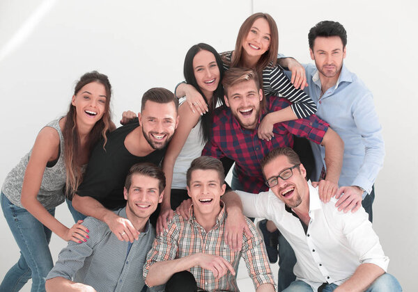 cheerful group of promising young people