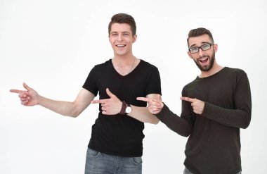 güzel erkekler için kopya alanı yönünü gösteren