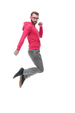 tam büyüme. şık modern adam. beyaz izole