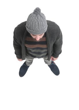 üst görünüm .yakışıklı spor adam kameraya bakıyor