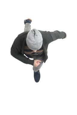 üst görünüm .yakışıklı spor adam kameraya bakıyor