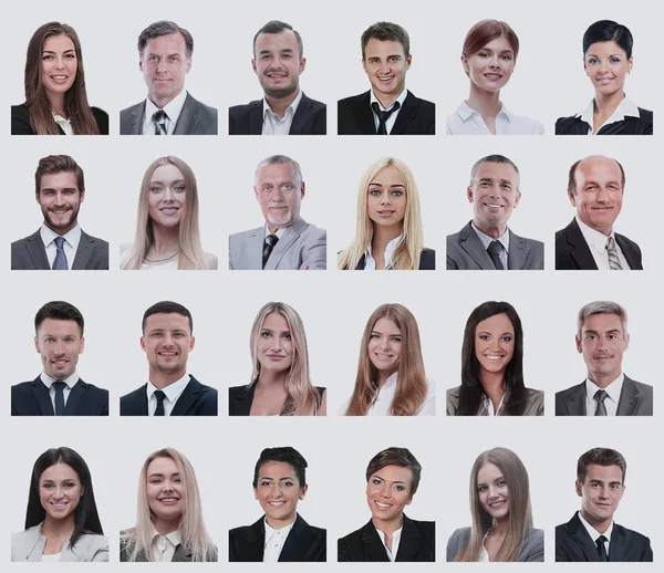 Collage de retratos de empresarios aislados en blanco —  Fotos de Stock