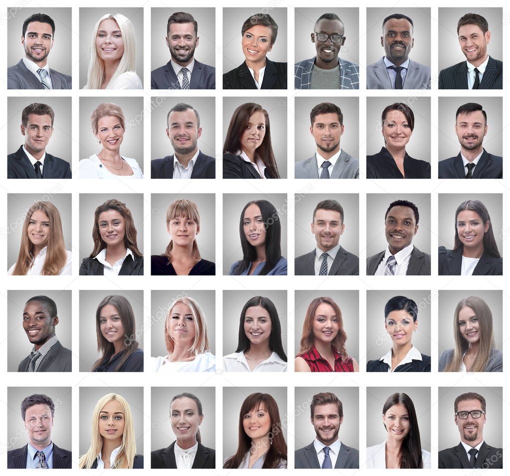 collage of portraits of successful young businessmen