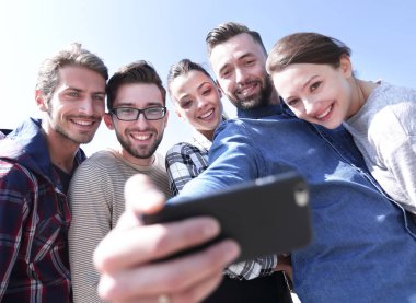 bir selfie alarak öğrenci grubu