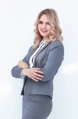 Yakın plan. Başarılı bir genç kadın..