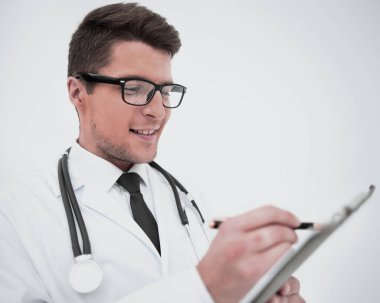 yakın up.smiling doktor reçete yazma.