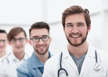 Doktor tıbbi ofis ayakta grup