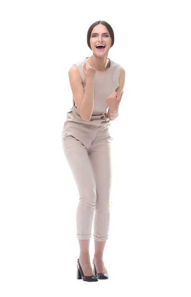 Full length . portrait of a happy young woman — Stock Photo, Image