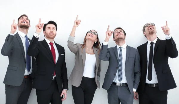Grupo de empresários mostrando seus dedos para cima . — Fotografia de Stock
