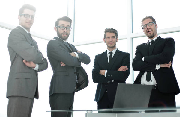 group of business people standing in the office.