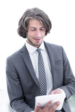 Dijital tablet ile portre .businessman