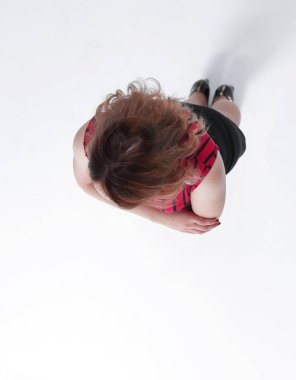 ince kadın stüdyo çekim, izole beyaz arka plan üzerinde