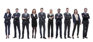 Sıraya dizilmiş başarılı genç girişimciler grubu