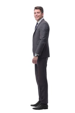 kendine güvenen genç işadamı. beyaz arka plan üzerinde izole