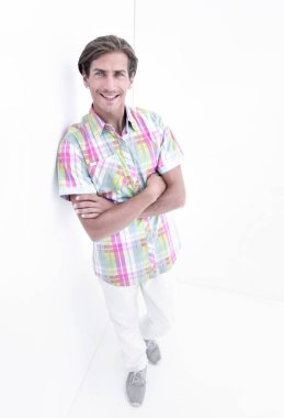 Başarılı modern adam. beyaz üzerine izole