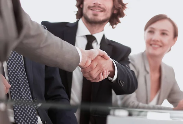 Obrázek pozadí handshake obchodních partnerů — Stock fotografie