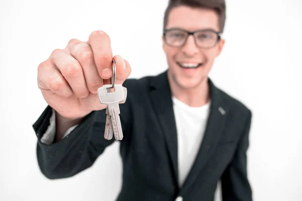 Close up.the keys are in the hands of a business man — Stock Photo, Image