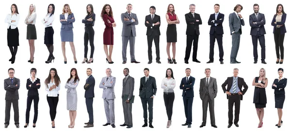 Beyaz arka planda izole edilmiş başarılı iş adamları