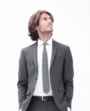 Beyaz arka plana bakan zarif insanlar.