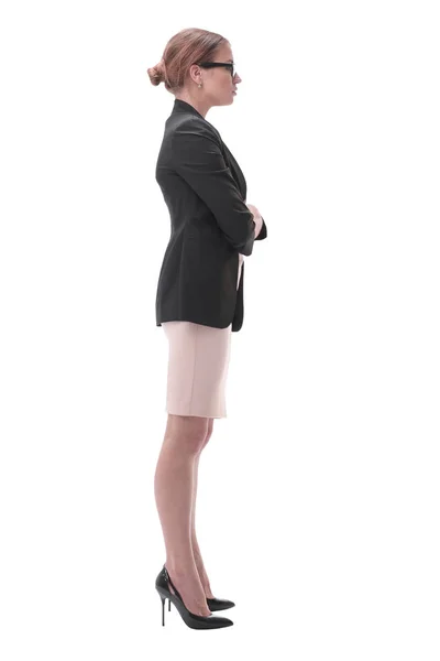 Side view . strict businesswoman looking at copy space — Stock Photo, Image