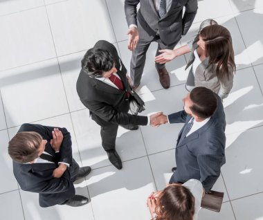 üst görünümden. Toplantı çözüm ortakları