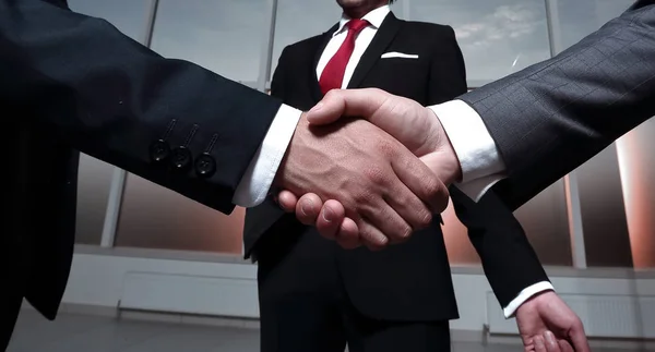 Business partners shake hands — Stock Photo, Image