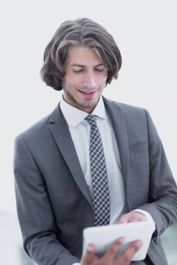 Dijital tablet ile portre .businessman