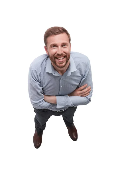 Top view.confident business man looking at the camera — Stock Photo, Image