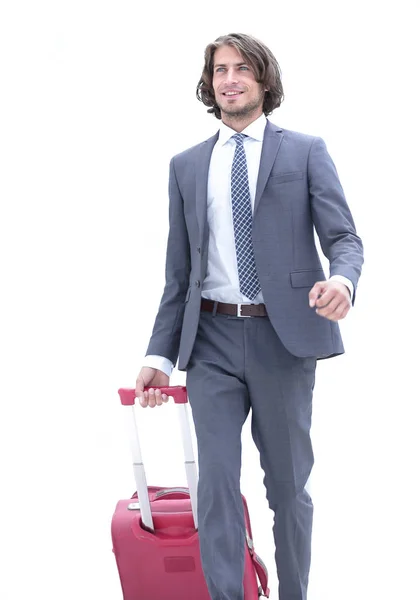 Homem de negócios confiante com bagagem . — Fotografia de Stock