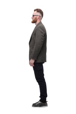 iş adamı öne çıkıyor . beyaz izole