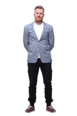 modern iş adamı. beyaz arka plan üzerinde izole