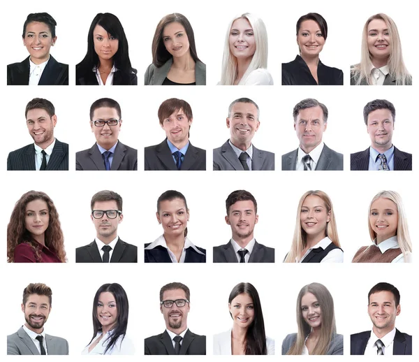 Collage de retratos de empresarios aislados en blanco —  Fotos de Stock