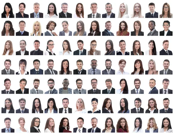 Portraits of successful employees isolated on a white — Stock Photo, Image