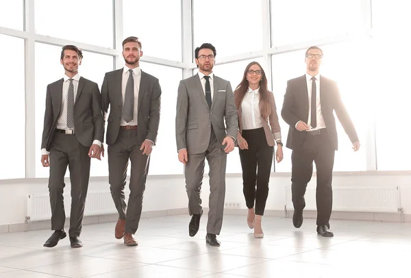 Business team, walking at modern office interior — Stock Photo, Image