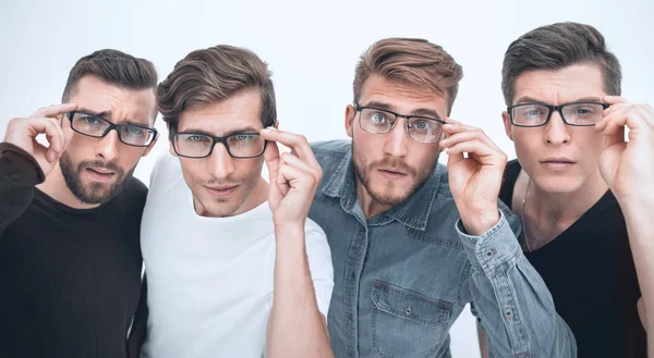 Compañía de hombres de cuatro gafas — Foto de Stock