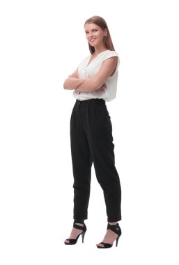 tam büyüme. ciddi bir genç iş kadını portresi