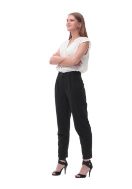 tam büyüme. ciddi bir genç iş kadını portresi